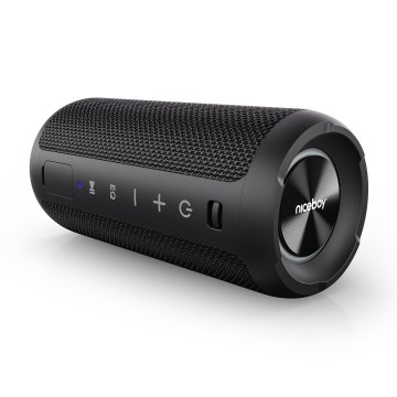 Niceboy Orion - LED Bezdrôtový reproduktor s mikrofónom 24W/2200 mAh IPX7 čierna