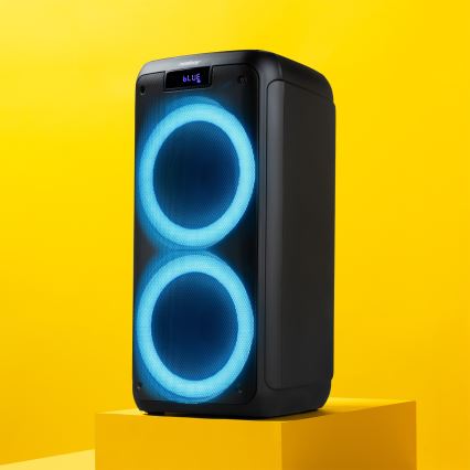 Niceboy PARTY Boss 2 - LED Bezdrôtový reproduktor s mikrofónom a funkciou powerbanky 200W/4500 mAh + diaľkové ovládanie