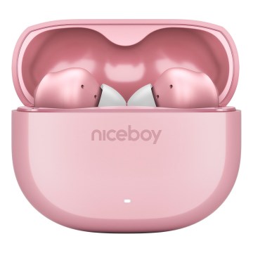 Niceboy Pins 4 - Bezdrôtové slúchadlá s ANC 400 mAh + 2x 50 mAh IPX4 ružové