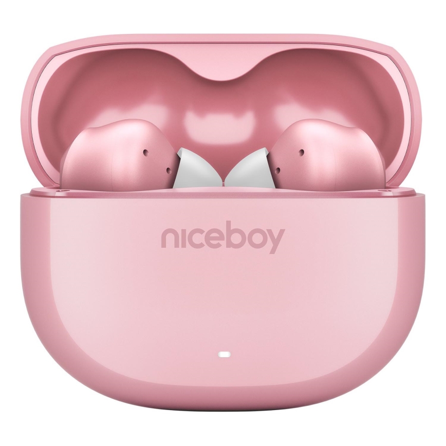 Niceboy Pins 4 - Bezdrôtové slúchadlá s ANC 400 mAh + 2x 50 mAh IPX4 ružové