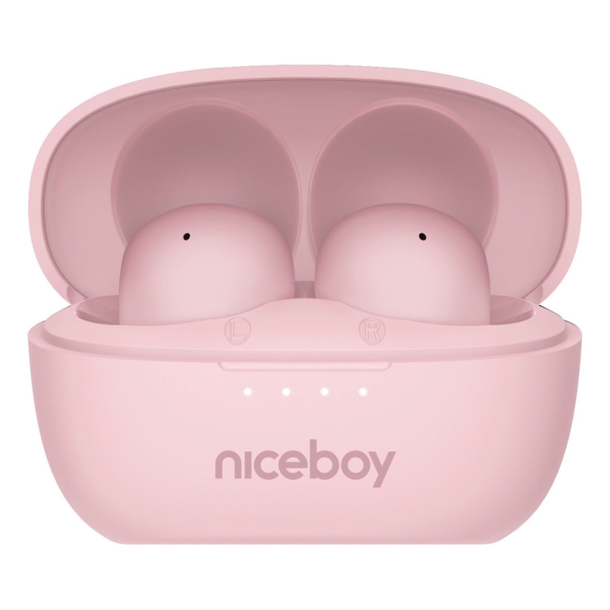 Niceboy Podsie 4 POP - Bezdrôtové slúchadlá 400 mAh + 2×40 mAh IPX4 ružové