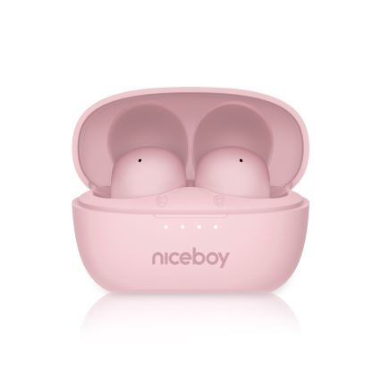 Niceboy Podsie 4 POP - Bezdrôtové slúchadlá 400 mAh + 2×40 mAh IPX4 ružové