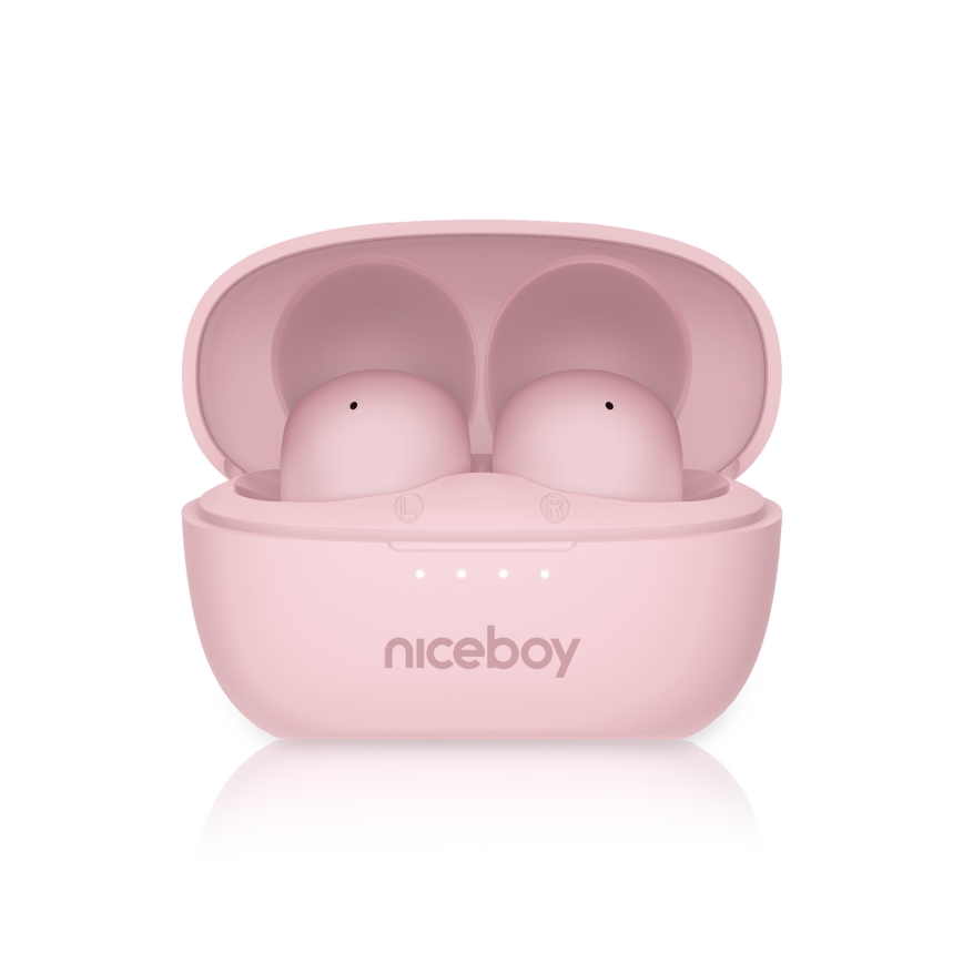 Niceboy Podsie 4 POP - Bezdrôtové slúchadlá 400 mAh + 2×40 mAh IPX4 ružové