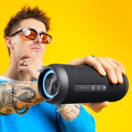 Niceboy Polaris - LED Bezdrôtový reproduktor s mikrofónom 30W/2000 mAh IPX7 čierna