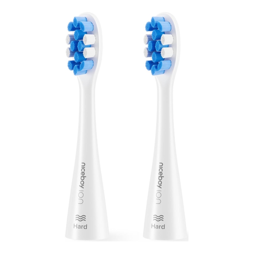 Niceboy - SADA 2x Náhradná hlavica Hard pre kefku ION Sonic a SmartSonic biela