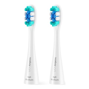 Niceboy - SADA 2x Náhradná hlavica Medium pre kefku ION Sonic a SmartSonic biela