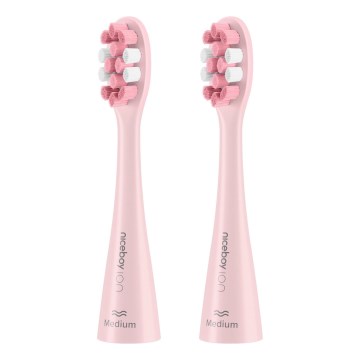 Niceboy - SADA 2x Náhradná hlavica Medium pre kefku ION Sonic a SmartSonic ružová