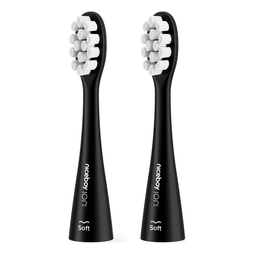 Niceboy - SADA 2x Náhradná hlavica Soft pre kefku ION Sonic a SmartSonic čierna