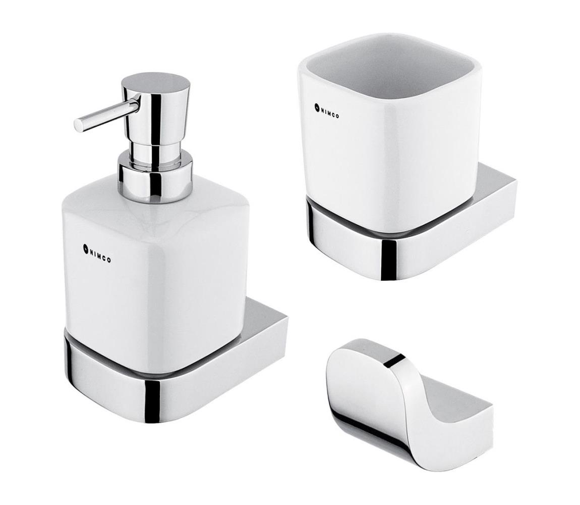 NIMCO NK set-31K-26 - Dávkovač mydla, stojan na kefky a nástenný háčik NIKAU NK set-31K-26