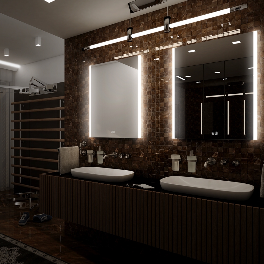 NIMCO ZP 11001VX - LED Stmievateľné kúpeľňové podsvietené zrkadlo LED/21W/230V 3000-6500K 70x50 cm IP44