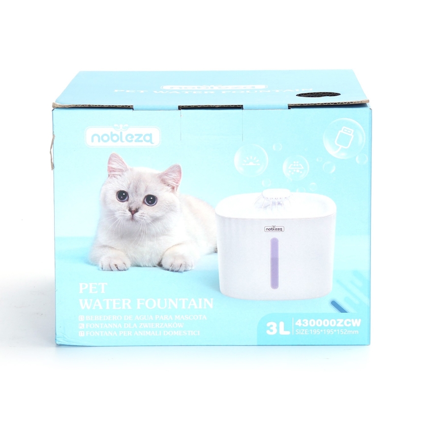 Nobleza - Vodná fontána pre mačky 2l USB