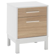 Nočný stolík 60x45 cm biela/hnedá