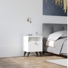 Nočný stolík BARLO 50x40 cm biela