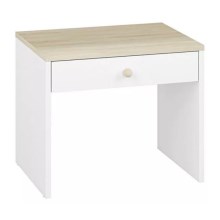 Nočný stolík BUBO 58x69 cm biela/béžová