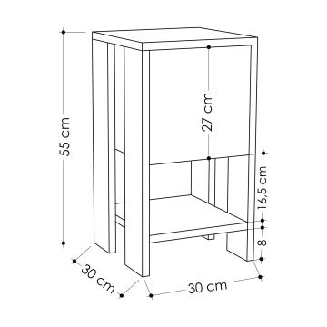 Nočný stolík EMA 55x30 cm antracit