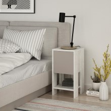 Nočný stolík EMA 55x30 cm biela/béžová