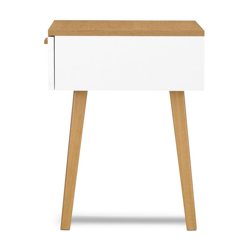 Nočný stolík FRISK 60x48 cm prírodný dub/biela