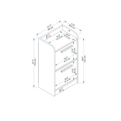 Nočný stolík LUSES 79,4x45 cm borovica atlantic/béžová