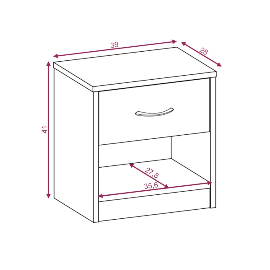 Nočný stolík NED dub wotan