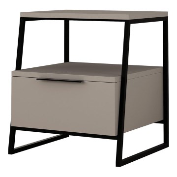 Nočný stolík ORI čierna/taupe