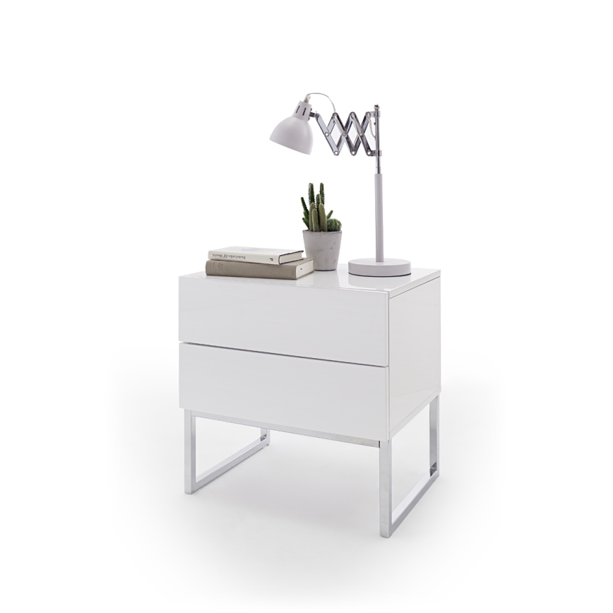 Nočný stolík ROCKY biely
