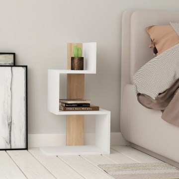 Nočný stolík ROSIE 72x42 cm biela/dub