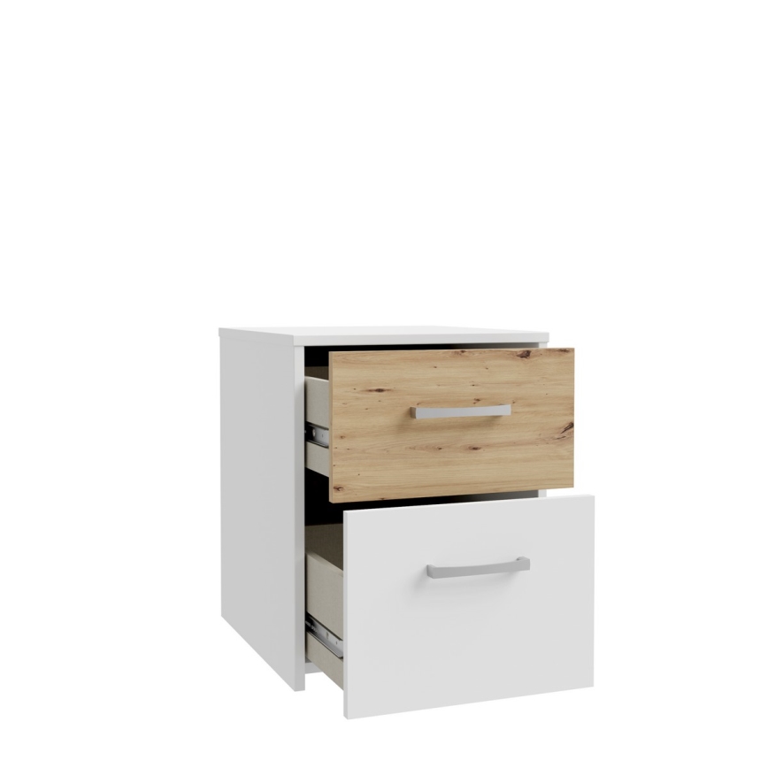 Nočný stolík URO dub artisan/biela