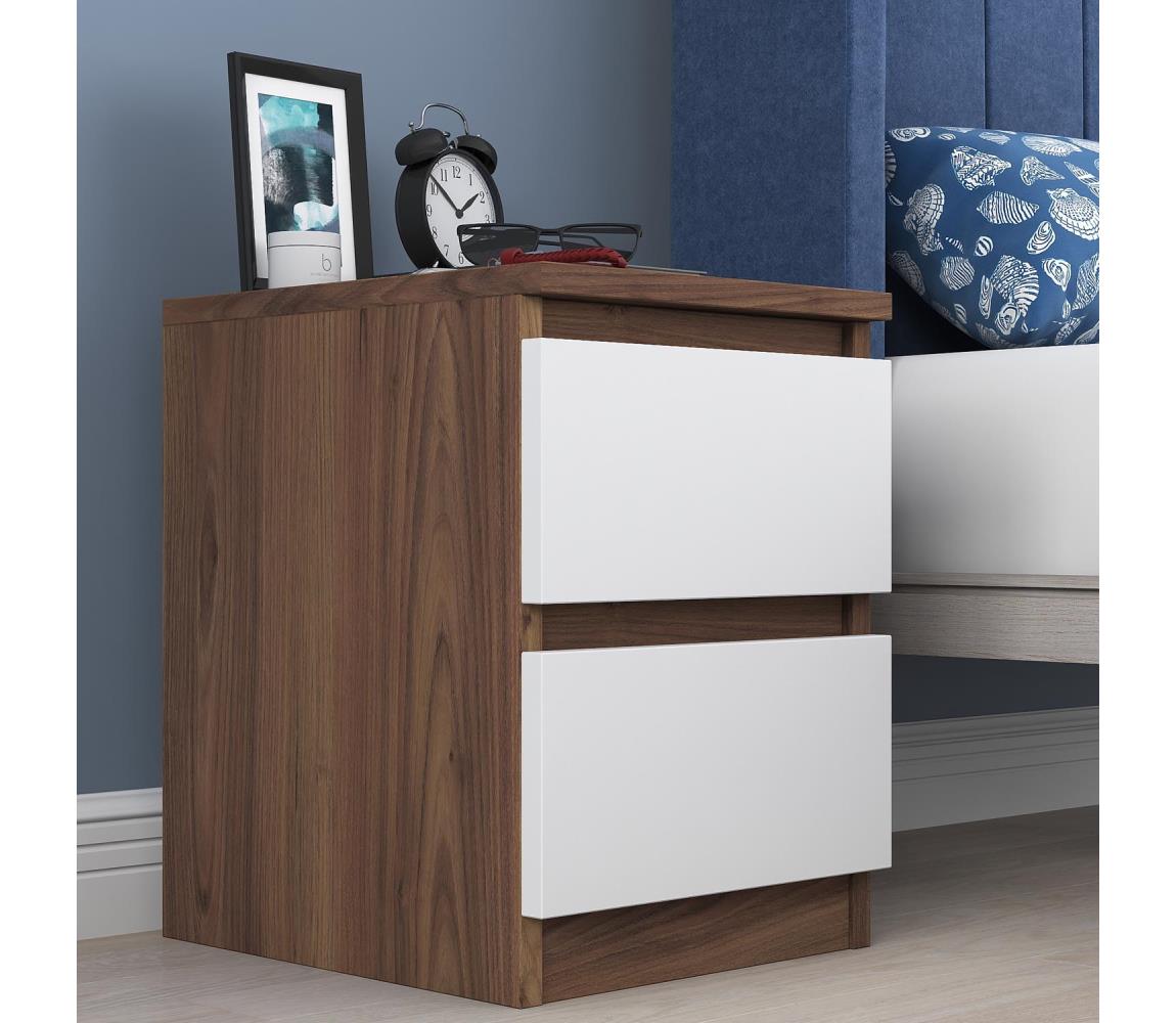 Nočný stolík WALNUT 46,8x35 cm hnedá/biela 893RAN5302