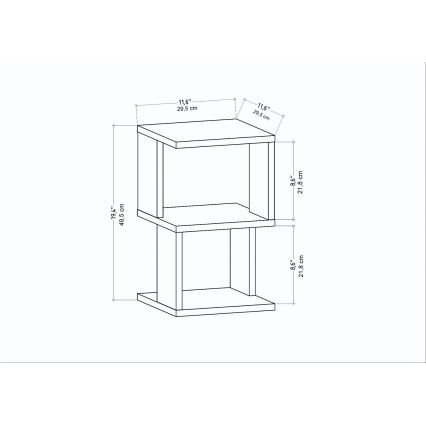 Nočný stolík ZUNA dub/biela