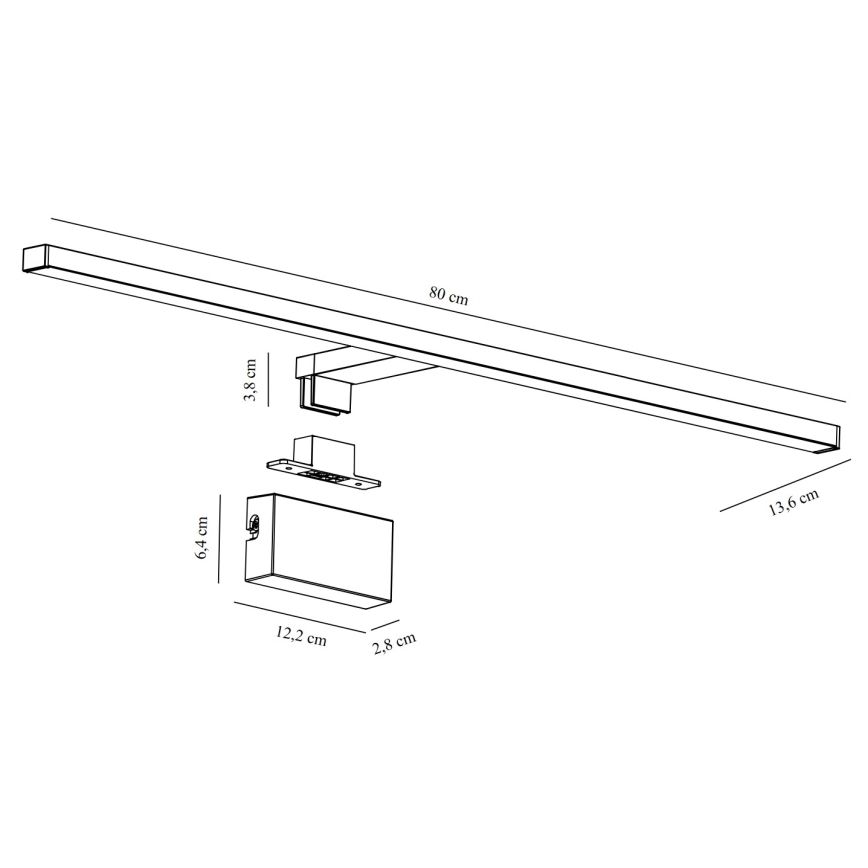 Nordlux - LED Kúpeľňové osvetlenie zrkadla MARLEE LED/11,5W/230V 3000K IP44 čierna
