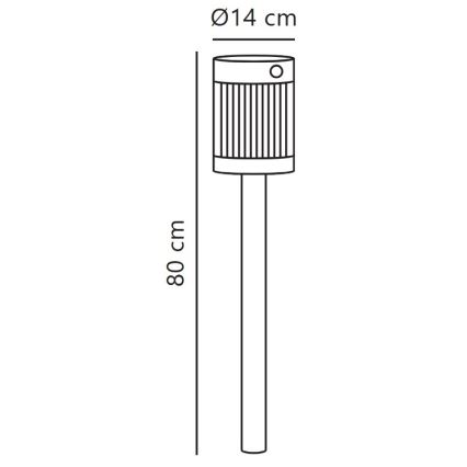 Nordlux - LED Solárna lampa COUPAR LED/3,2W/5V 3000K IP44 čierna