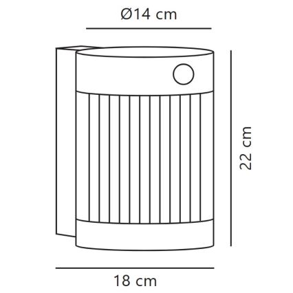 Nordlux - LED Solárne nástenné svietidlo so senzorom COUPAR LED/3,2W/5V 3000K IP44