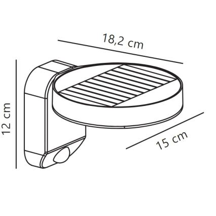 Nordlux - LED Solárne nástenné svietidlo so senzorom RICA LED/5W/3,7V IP44 guľatý