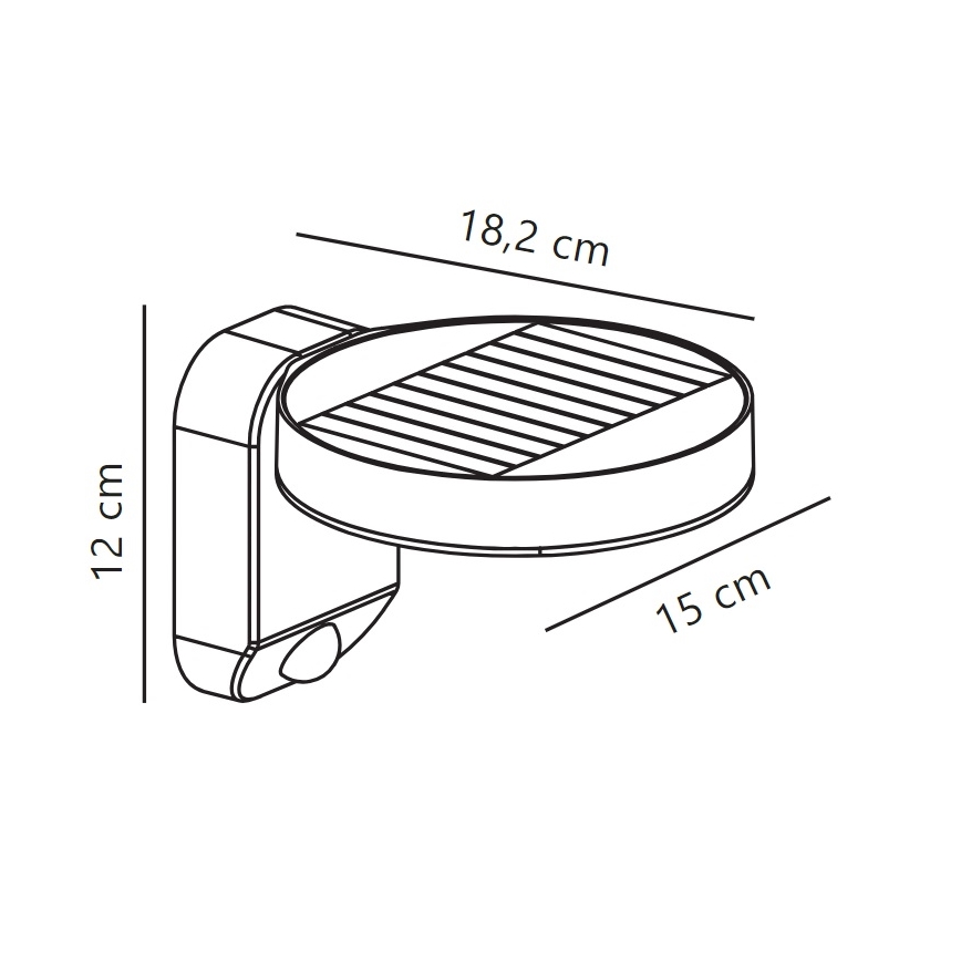 Nordlux - LED Solárne nástenné svietidlo so senzorom RICA LED/5W/3,7V IP44 guľatý