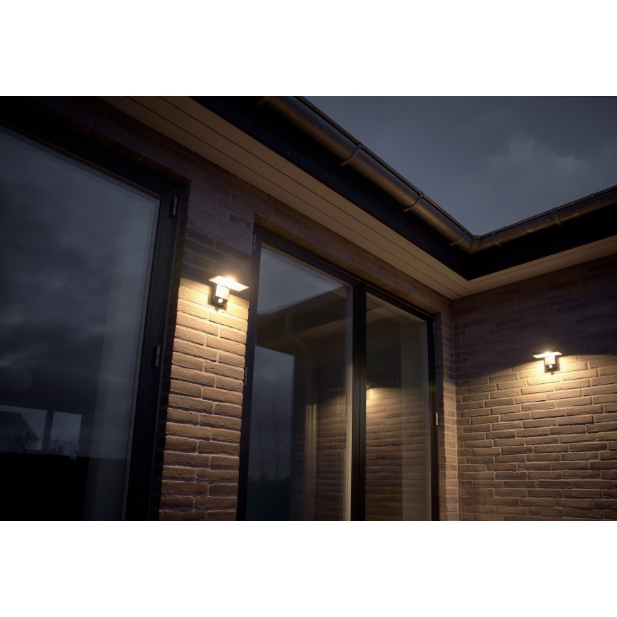 Nordlux - LED Solárne nástenné svietidlo so senzorom RICA LED/5W/3,7V IP44 2200 mAh hranatý