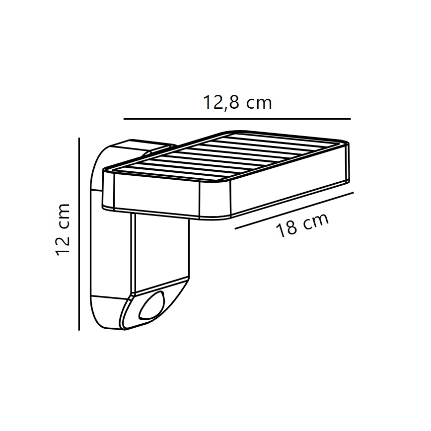 Nordlux - LED Solárne nástenné svietidlo so senzorom RICA LED/5W/3,7V IP44 2200 mAh hranatý