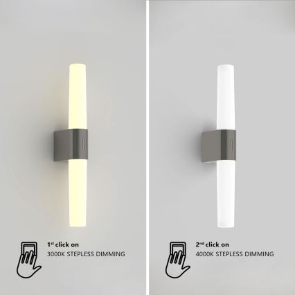 Nordlux - LED Stmievateľné kúpeľňové osvetlenie zrkadla HELVA LED/9,5W/230V IP44 3000/4000K CRI 90 matný chróm