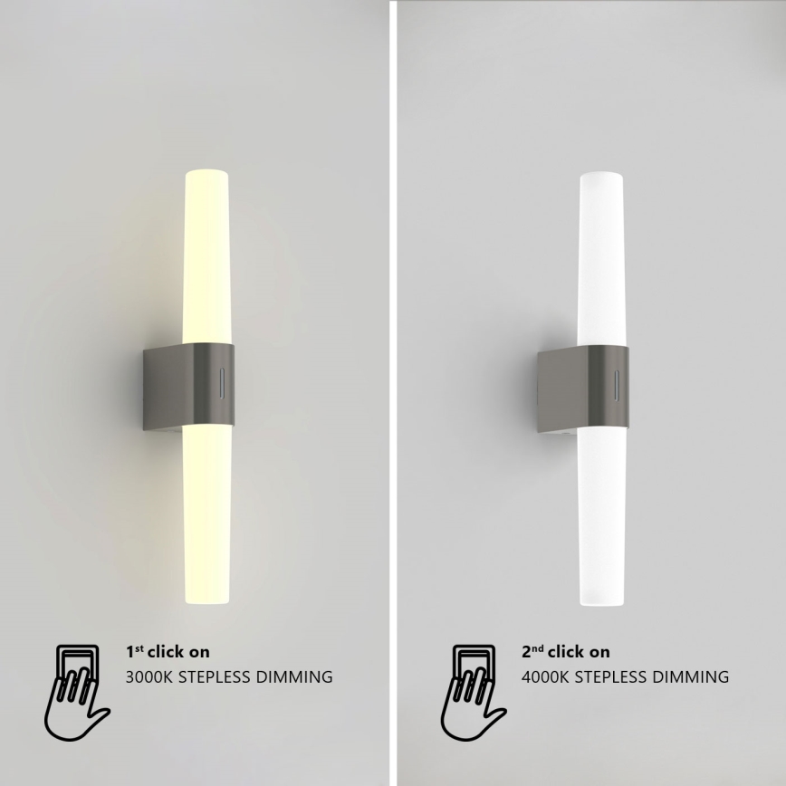Nordlux - LED Stmievateľné kúpeľňové osvetlenie zrkadla HELVA LED/9,5W/230V IP44 3000/4000K CRI 90 matný chróm