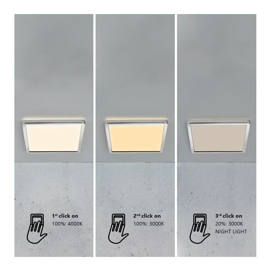 Nordlux - LED Stmievateľné kúpeľňové stropné svietidlo OJA LED/14,5W/230V 3000/4000K IP54 30x30 cm