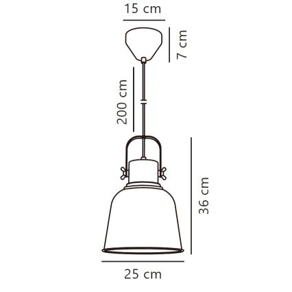 Nordlux - Luster na lanku ADRIAN 1xE27/25W/230V pr. 25 cm šedá
