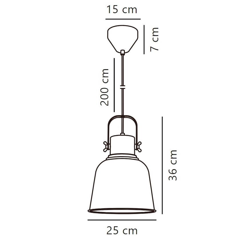 Nordlux - Luster na lanku ADRIAN 1xE27/25W/230V pr. 25 cm šedá