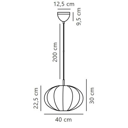 Nordlux - Luster na lanku AERON 1xE27/40W/230V pr. 40 cm