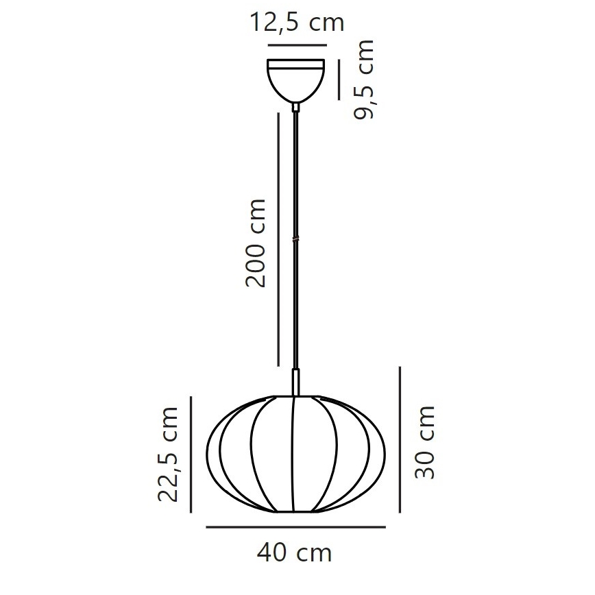 Nordlux - Luster na lanku AERON 1xE27/40W/230V pr. 40 cm