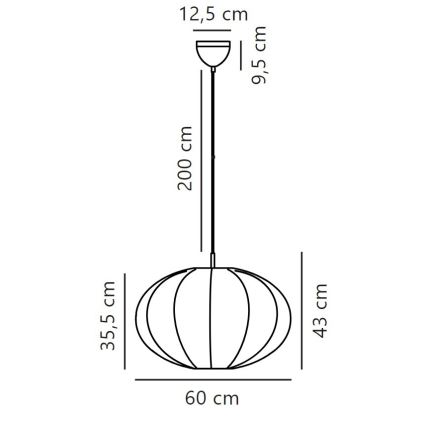 Nordlux - Luster na lanku AERON 1xE27/40W/230V pr. 60 cm