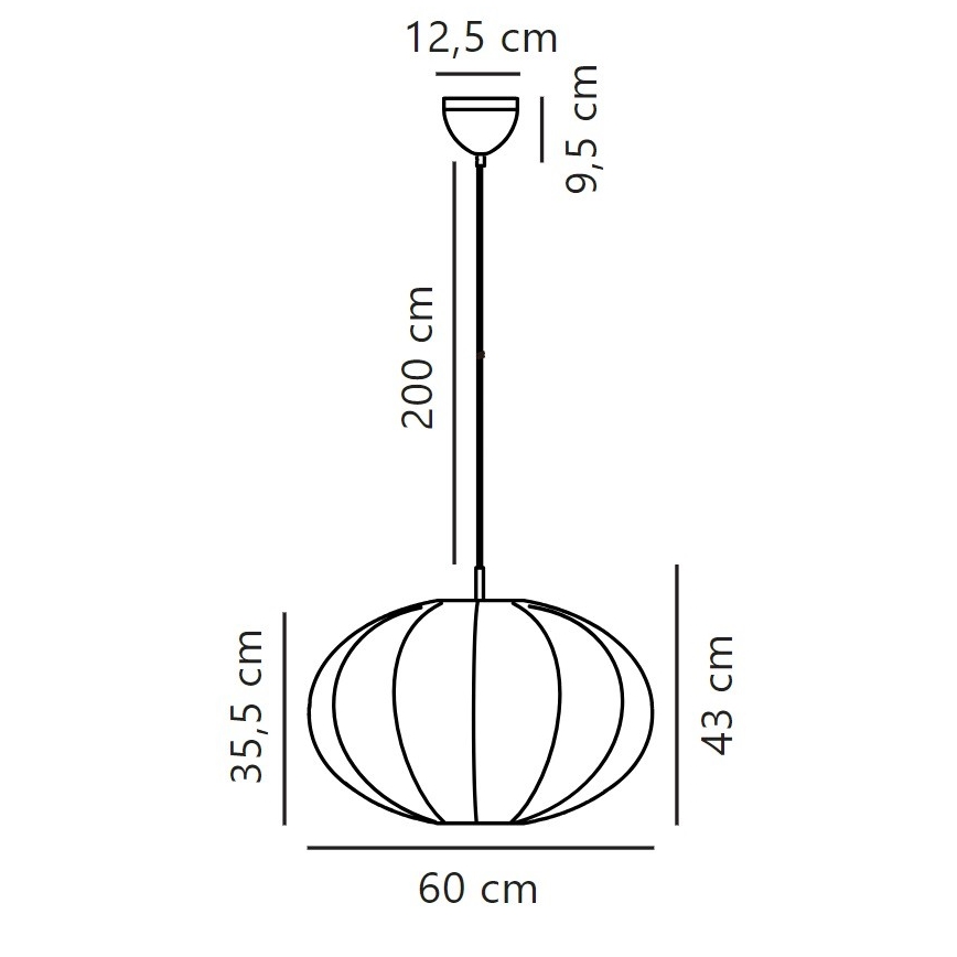 Nordlux - Luster na lanku AERON 1xE27/40W/230V pr. 60 cm