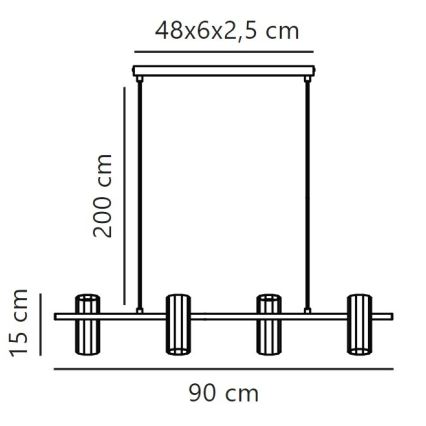 Nordlux - Luster na lanku ALANIS 4xGU10/15W/230V čierna