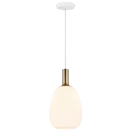 Nordlux - Luster na lanku ALTON 1xE27/60W/230V biela/čierna/mosadz