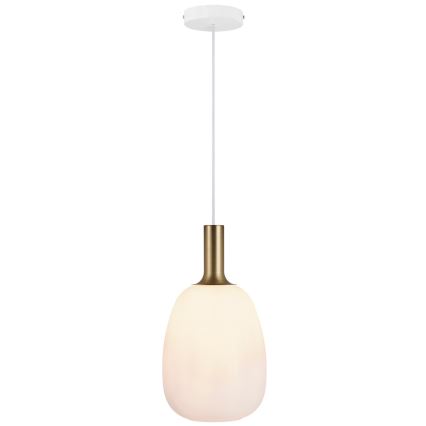 Nordlux - Luster na lanku ALTON 1xE27/60W/230V biela/čierna/mosadz