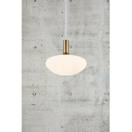 Nordlux - Luster na lanku ALTON 1xE27/60W/230V biela/čierna/mosadz