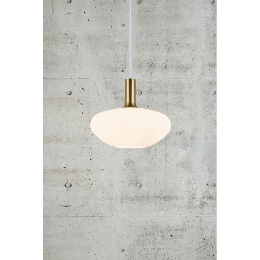 Nordlux - Luster na lanku ALTON 1xE27/60W/230V biela/čierna/mosadz